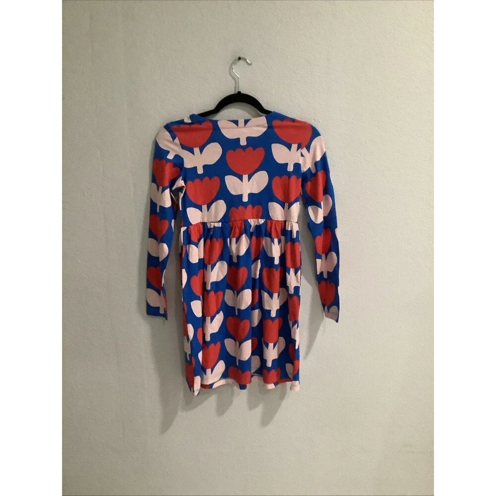 Mini Boden Kids' Tulip Print Long Sleeve Cotton Dress SZ 10-11 Y NWT